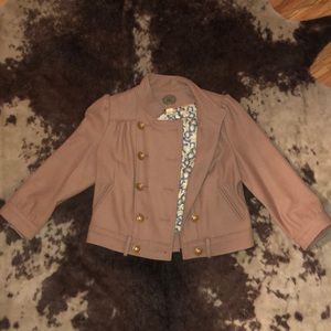 Idra wool bomber with retro print lining. Size 2